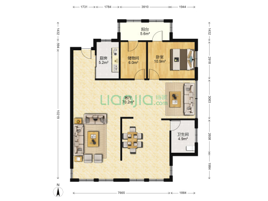 金马商城 1室1厅1卫 145平方
