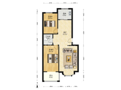 宏远二号院 2室1厅 南 北-涿州宏远二号院户型图