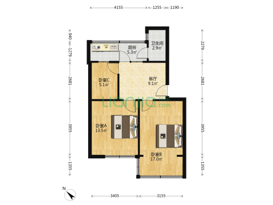 莲桂南路56号 3室1厅1卫 62平方