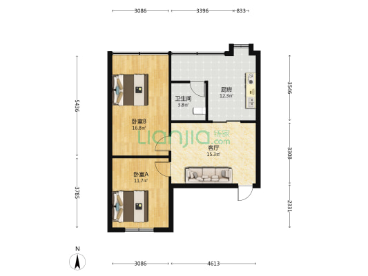 信江西路5号 2室1厅1卫 71平方