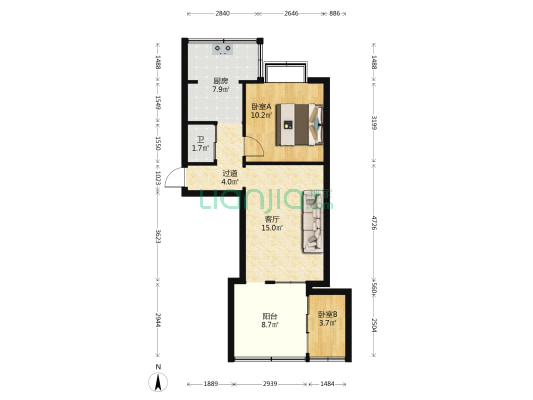 大观路154号 2室1厅1卫 39平方