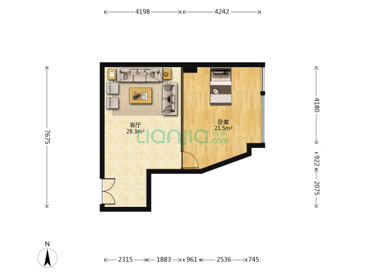 重庆国贸中心 1室1厅0卫 57平方