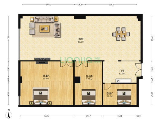 金源时代商务中心 3室1厅0卫 199平方