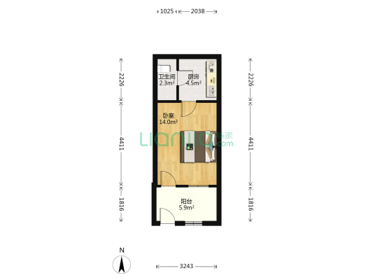光明巷3号 1室0厅1卫 29平方