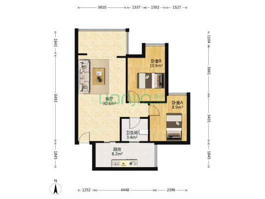 龙华二期B区 2室1厅1卫 72平方