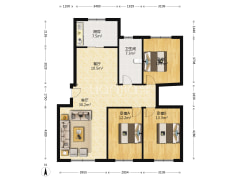 房子中间楼层无遮挡,集中供暖，前后无遮挡-涿州国富嘉园户型图