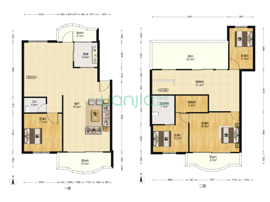 信达花园 4室1厅2卫 224平方