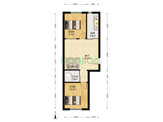 工人新村三期 2室1厅1卫 68平方
