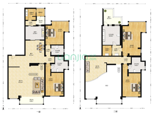 高尔夫国际公寓 4室3厅4卫 447平方