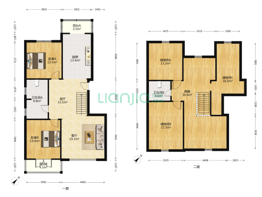林枫馨苑 2室2厅2卫 117平方