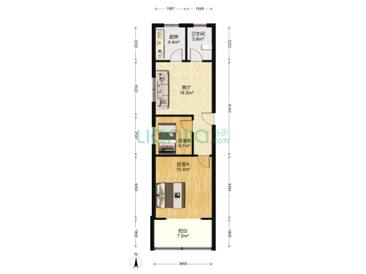 阳光花园(云龙区) 2室1厅1卫 68平方