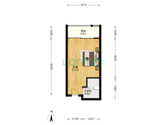 明景坊 1室0厅1卫 39平方