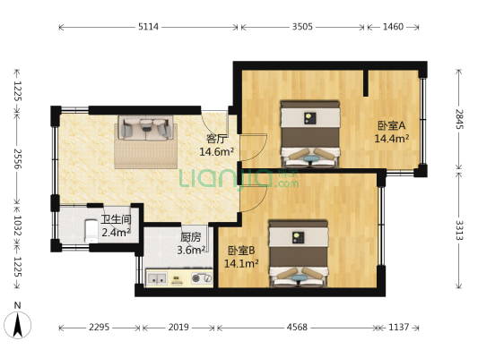 螺栓厂 2室1厅1卫 42平方