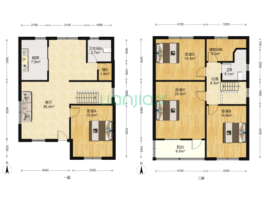 八菱花园 4室1厅2卫 163平方