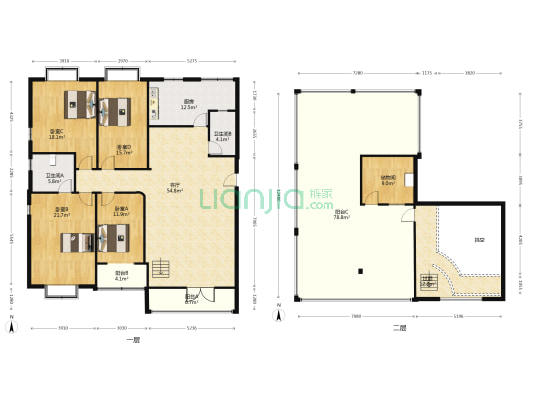 望江花园(蔡甸) 4室1厅2卫 192平方
