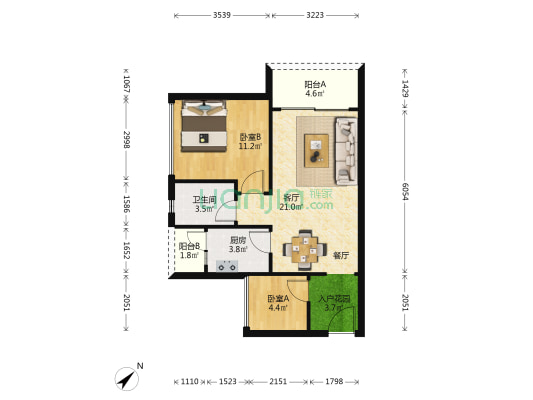 星河湾畔一期 2室1厅1卫 62平方