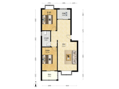 名流枫景洋房精装两居室，南北通透，看房方便-涿州名流枫景洋房户型图