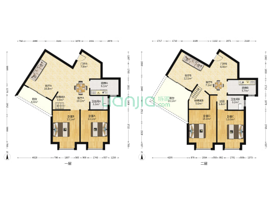 冠都现代城A2区 4室4厅2卫 193平方