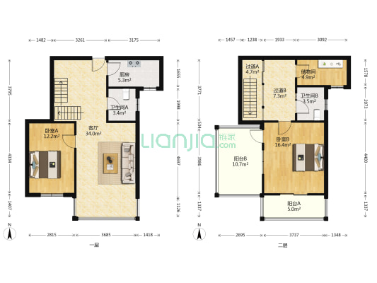 阳城汉江苑 2室1厅2卫 68平方