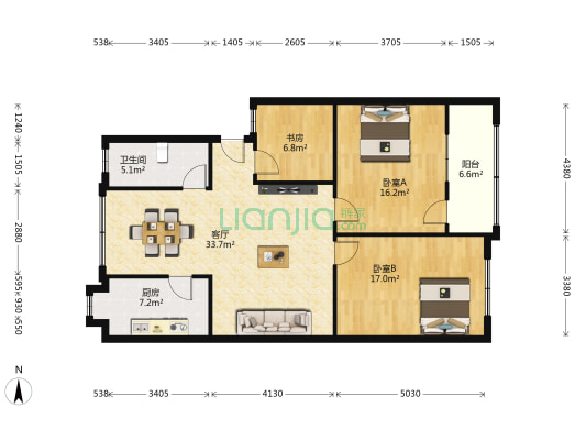 樊城区检察院家属院 3室1厅1卫 109平方