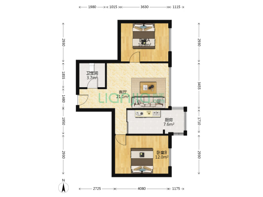 梧桐郡 2室1厅1卫 73平方