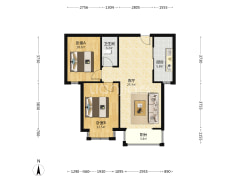 华阳路上电梯房，北京理想城南向装修两居出售-涿州北京理想城户型图