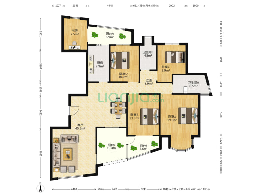翠湖御景 5室1厅2卫 195平方