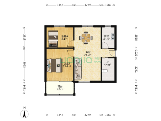 新花苑 2室1厅1卫 74平方
