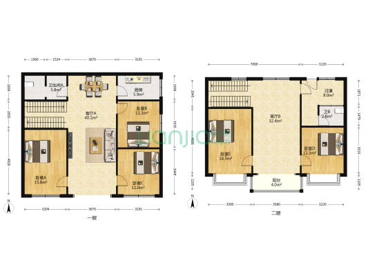 梅潭巷 5室2厅2卫 133平方