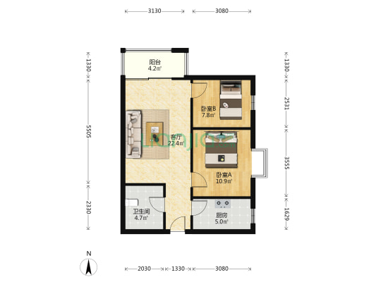 通风好  采光好 业主诚心出售  价格可议-户型图