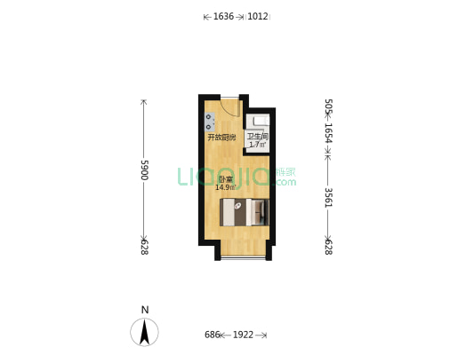 世茂云尚天地 1室0厅1卫 30平方