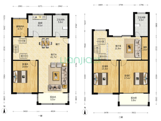 聚龙新苑 3室2厅2卫 192平方