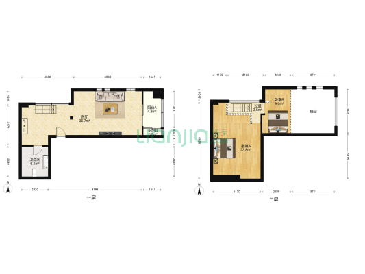 公园天下 2室1厅1卫 71平方