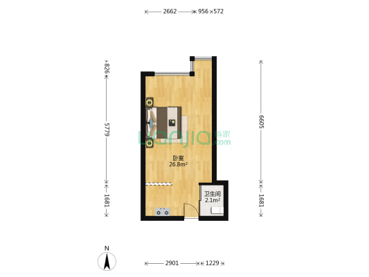 几米空间 1室0厅1卫 35平方
