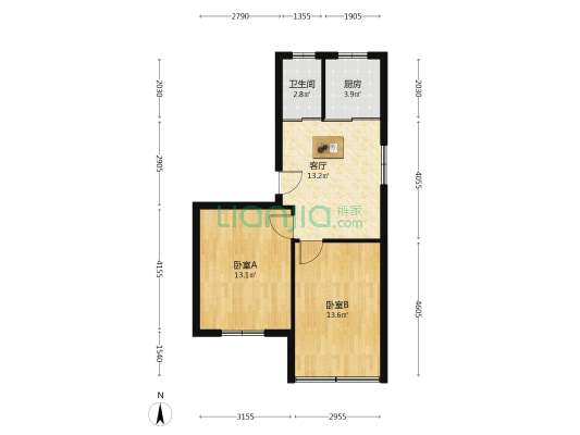 健康路28号 2室1厅1卫 57平方