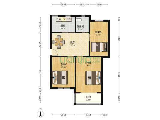 宏阳新村 3室1厅1卫 73平方
