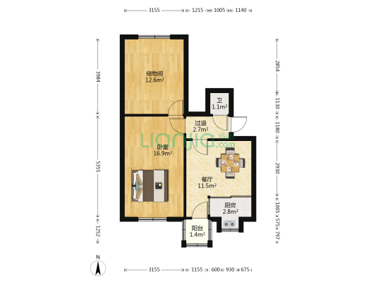 市经信委冯家巷生活区 1室1厅1卫 93平方