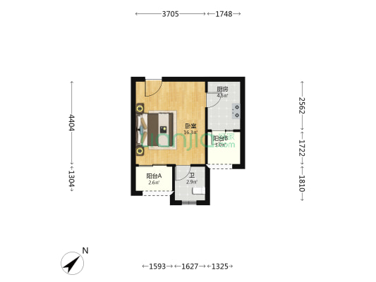 天堡家园二期 1室0厅1卫 38平方