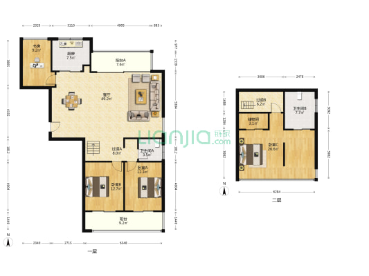 温州大公馆二期 4室1厅2卫 161平方