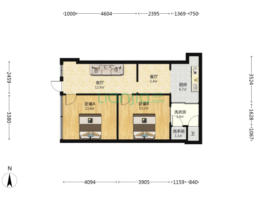 天水小区 2室2厅2卫 46平方