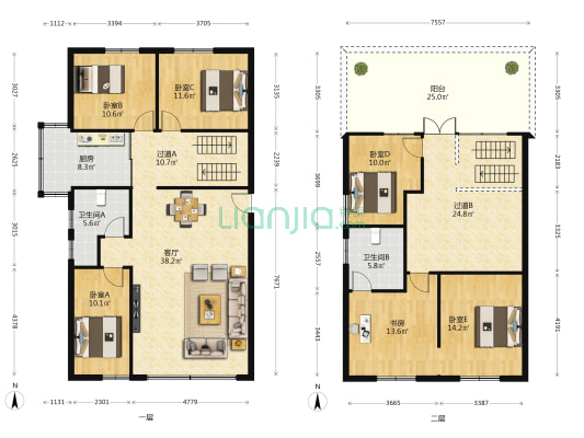 故宫商厦 6室1厅2卫 214平方