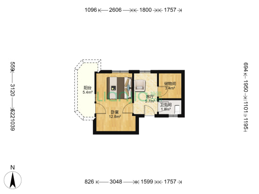 宿州路129号 1室1厅1卫 35平方