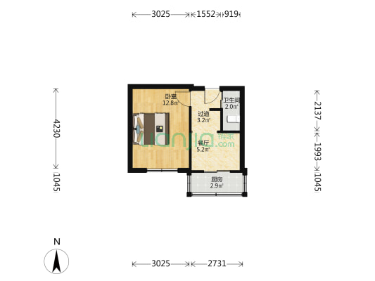石桥街 1室1厅1卫 34平方