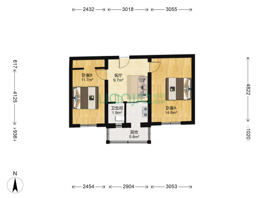 东斜街小区 2室1厅1卫 59平方