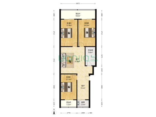 建西街付28号 3室2厅1卫 120平方