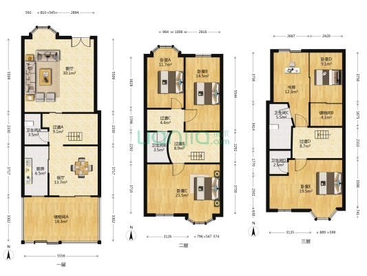 和平花园 6室2厅4卫 252平方