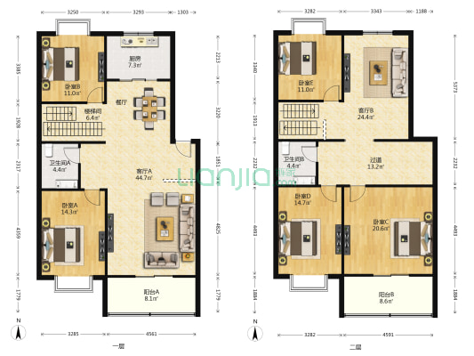 桃苑福园 5室2厅2卫 230平方