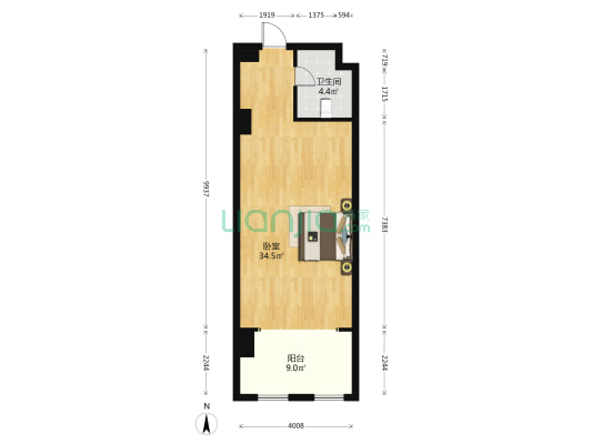 人才公寓 1室0厅1卫 74平方
