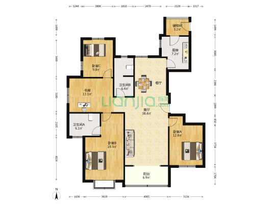 金域华庭 4室1厅2卫 159平方