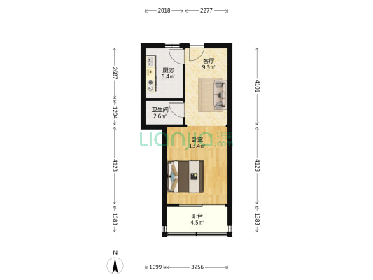 经五路181号 1室1厅1卫 43平方